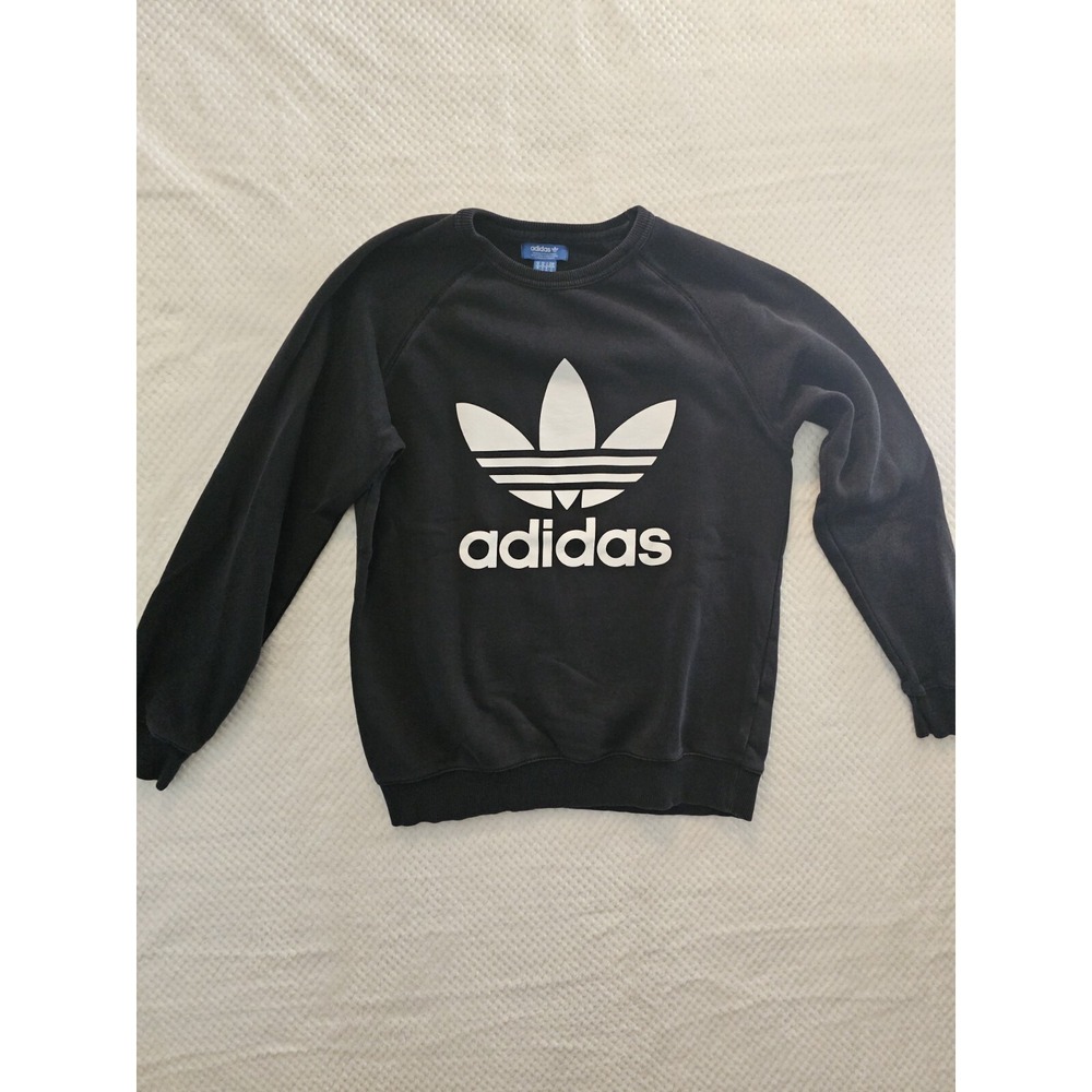 Adidas Originals‎ Trefoil Crew Sweatshirt Mens Medium Black Pullover